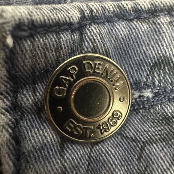 Gap Denim Legging Cargo Jeans Floral Pattern Size 16R Blue Made In Indonesia - Picture 3 of 9